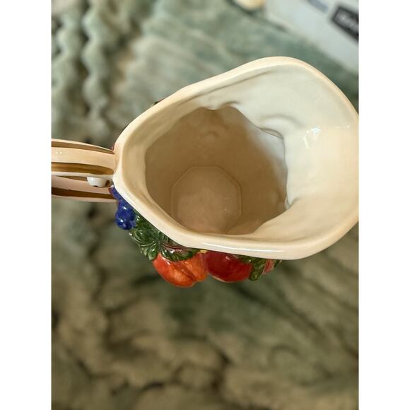 Fitz & Floyd Classics Embossed Fruit Pitcher Handcrafted Ceramic Decor - Picture 2 of 6